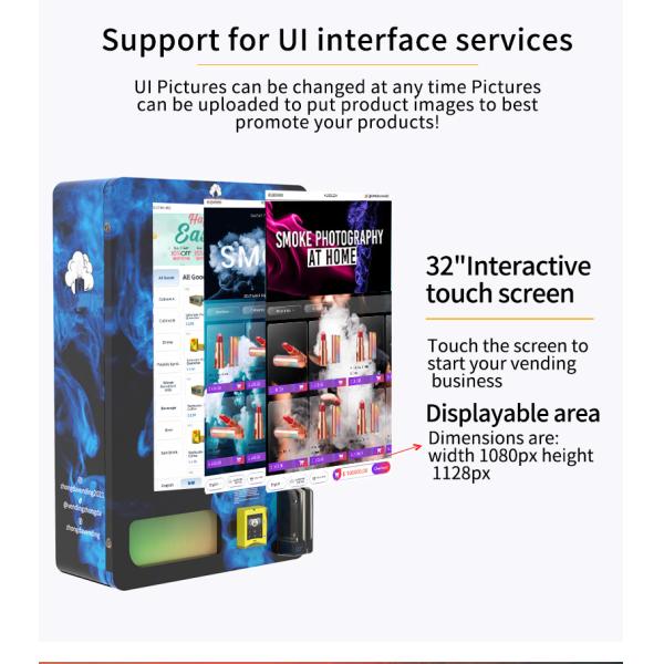 Automatic Mini Vending Machine 32 Inch Digital Screen Age Verification Vending Machine With Id Card Reader