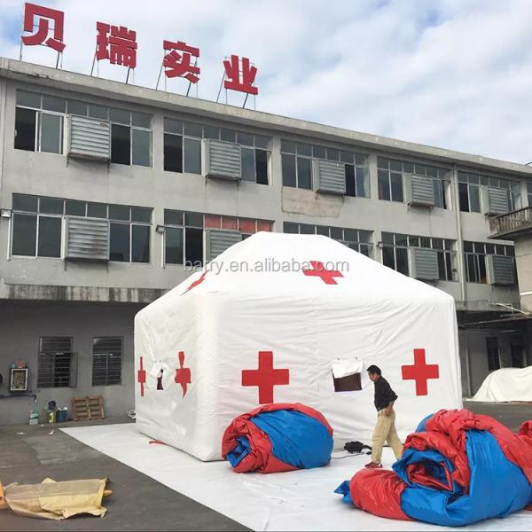 Pvc Tarpaulin Medical Inflatable Hospital Tent Water Resistant For Emergency