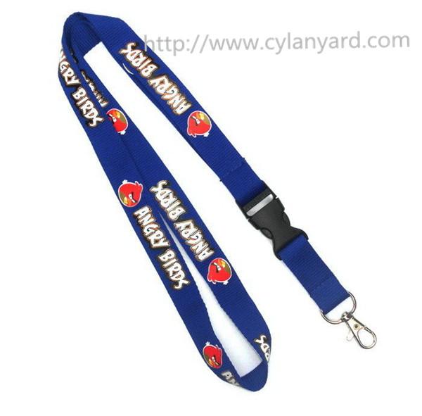 Branding logo promotional neck lanyards with plastic detachable buckle, lanyard factory,