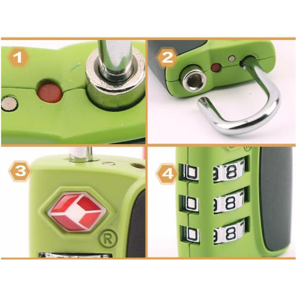 Zinc Alloy TSA travel lock& Fashion Design red Tsa Luggage Lock& 64.7g Tsa Bag Number Lock