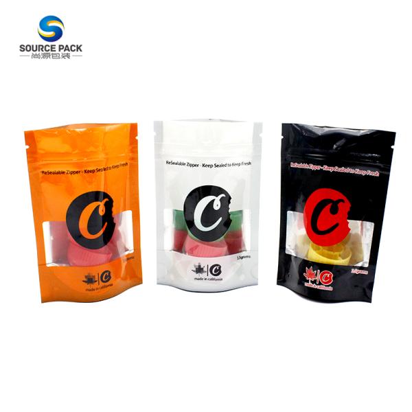 Produits à base de biscuits, fermeture à glissière personnalisée, sacs Mylar, étanches à l'odorat, emballage comestible
