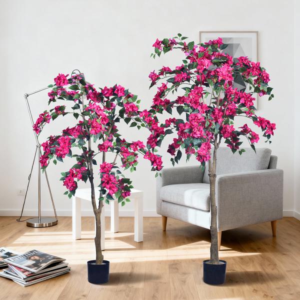 Wholesale Home Decor PVC Artificial Bougainvillea FlowerTrees Fabric Flower for Home Decoration
