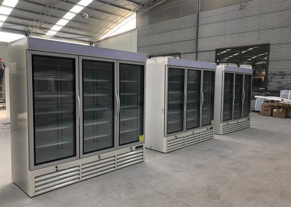 2040 liters Three Swing Glass Door Merchandiser Freezers With Bottom Mounted R290 Refrigeration System