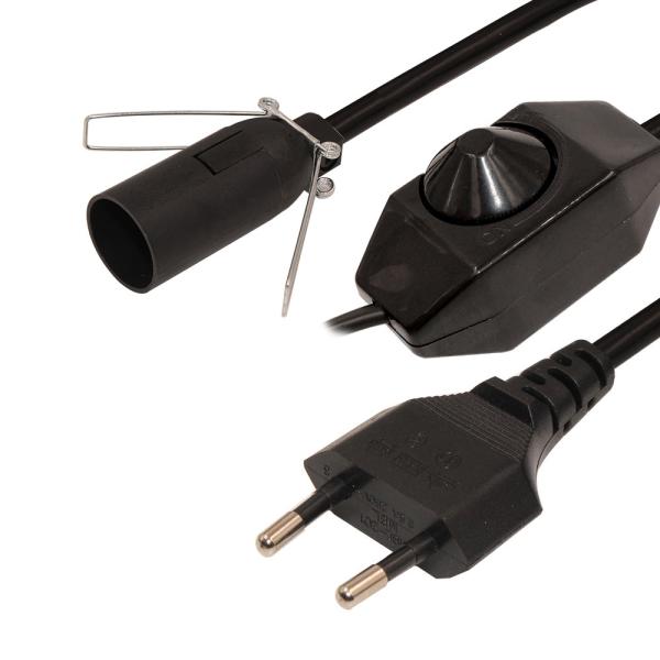 Cordão de alimentação AC europeu de 2 pontas com tomada Edison