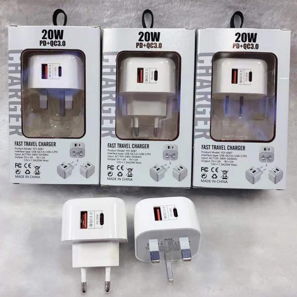 заряжатель стены Usb быстрой обязанности 20w двойной для штепсельной вилки мобильного телефона Ip12 поручая