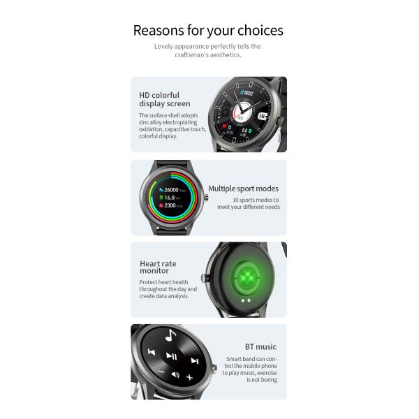 Звонок Bluetooth Smartwatch 1,28 фитнеса полных людей касания HD 150mAh»