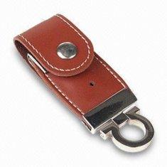 Nueva memoria USB AT-030C del cuero de la llegada