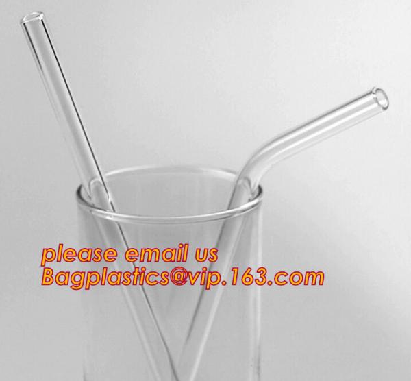 FDA Glass Drinking Straw,Amazon top seller reusable clear glass straws and colored straw glass,Borosilicate Bent Color G