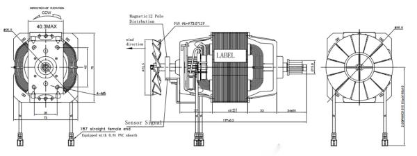 KG-9840 Motor Universal Voltagem 12-36v Motor Elétrico de Indução 60-120W Para Blender