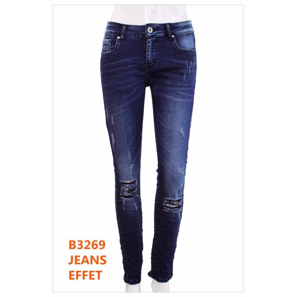 69%Cotton 8.5oz Jeans Stretchable Satin Denim Fabric For Women Children