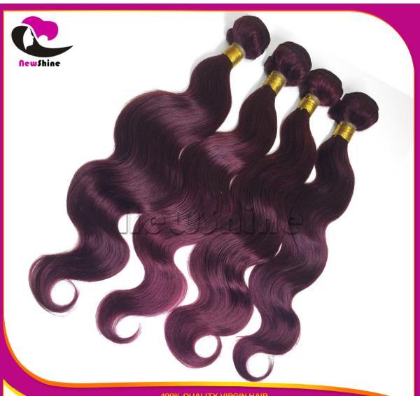 Guangzhou Wholesale 100% Human Hair Weaving Burgundy 99J#  Brazilian Virgin Hair Body Wave With 360 Full Lace Frontal