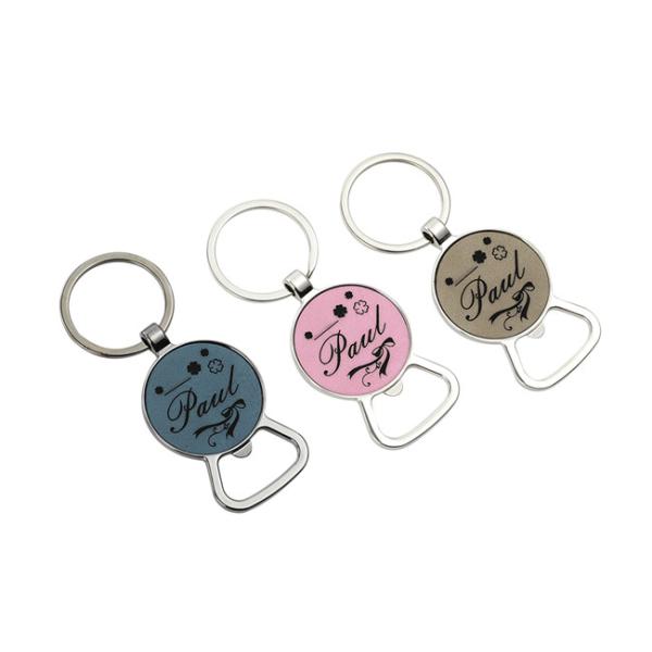 Цепь толщины сувенира 4mm держателя ключа консервооткрывателя бутылки логотипа 65mm лазера ключевая