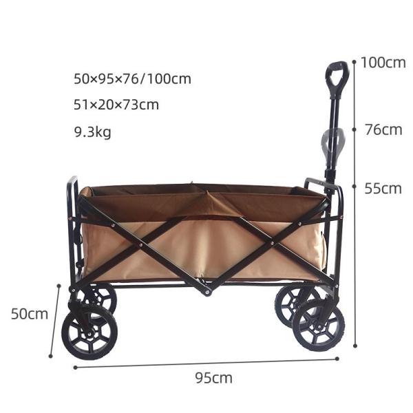 Steel Camping Wagon Foldable 100L Capacity 100KG Load
