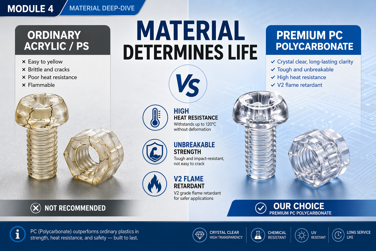 Polycarbonate Transparent Screws and Nuts Phillips Pan Head Clear Plastic Bolts M2 M3 M4 M5 M6 Heat Resistant
