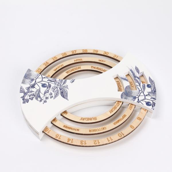 OEM Chic Wooden Calendar Ply Wood Wooden Block Perpetual Calendar