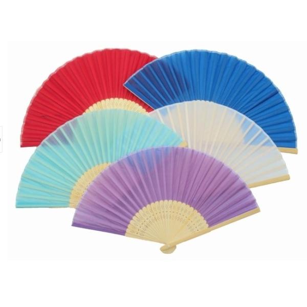 шелка цвета 21км вентиляторы руки простого складывая с естественными бамбуковыми нервюрами