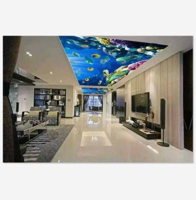 Blue Underwater World Stretch Ceiling Film 3D Effect House Decoration