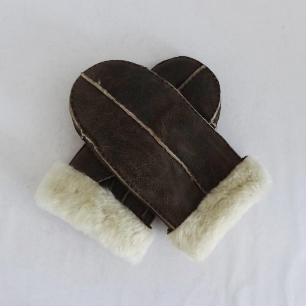 Manufacturer customized shearling sheepskin double face mitten gloves