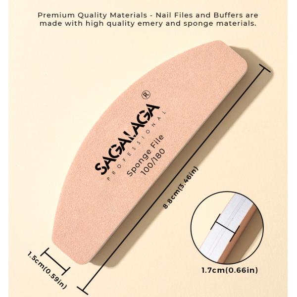 Mini Nail Buffer File 100/180/200/240 Grit Buffers for Nails Files 80/80 Care Tool Kit Professional Manicure Tools