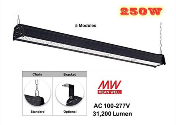 37500LM 100V - 277V Suspended Linear LED Lighting , 250 Watt Led Linear Tube
