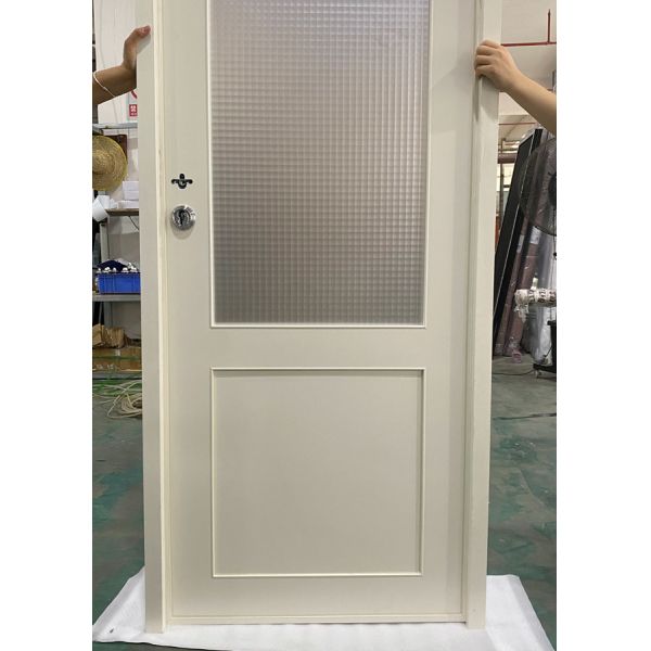  French Minimalism – White Aluminum Bathroom Swing Door