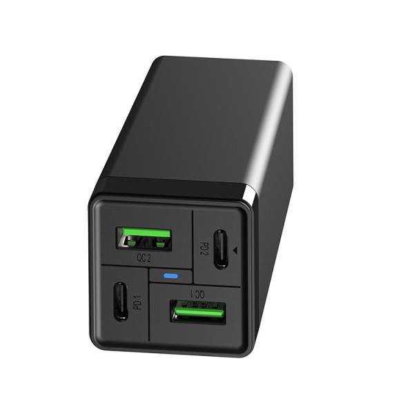 New Design 4 port fast Gan charger 65W Type-c PD Fast Charger for Samsung ROHS/KC/ETL Approved PD 20W for iPhone 12 PRO