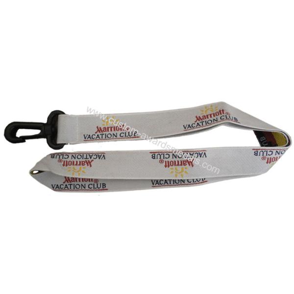 Custom Polyester, Nylon, Silicone, Satin Vacation Club Single Side Woven Promotional Lanyards With Plastic Hook