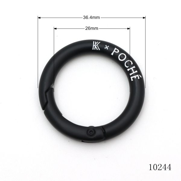 26mm Round Carabiner Clip Black Carabiner Clips Corrosion Resistant
