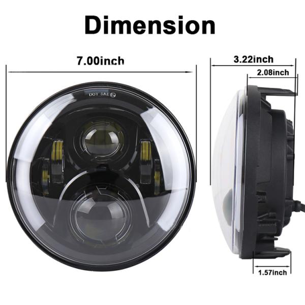 Universal 7 Inch LED Motorcycle Headlight 12V For Honda Customized for Replacement