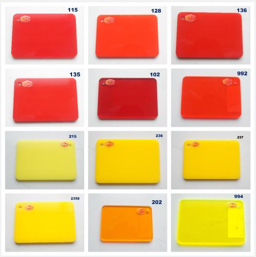 3mm 1220*1830mm Folha acrílica colorida 4 x 6 Painel de plástico acrílico Desenvolver novo produto Folhas acrílicas finas coloridas