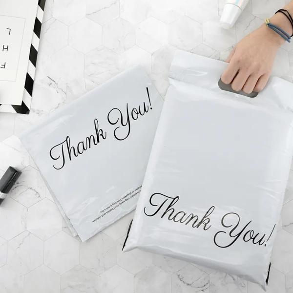 GDCX Custom Poly Mailer Bags With Handle Strong Adhesion Plastic Poly Mailer Bag With Handle Poly Mailers Custom Print Logo