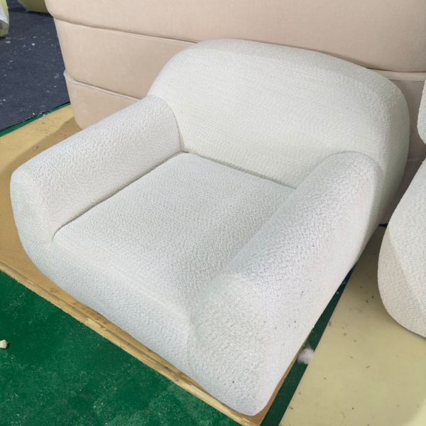 Modern Single Person Reclining Square Leisure Sofa Chair with Sponge Fabric Compressed Sofa for Living Room & Bedroom Villa Use