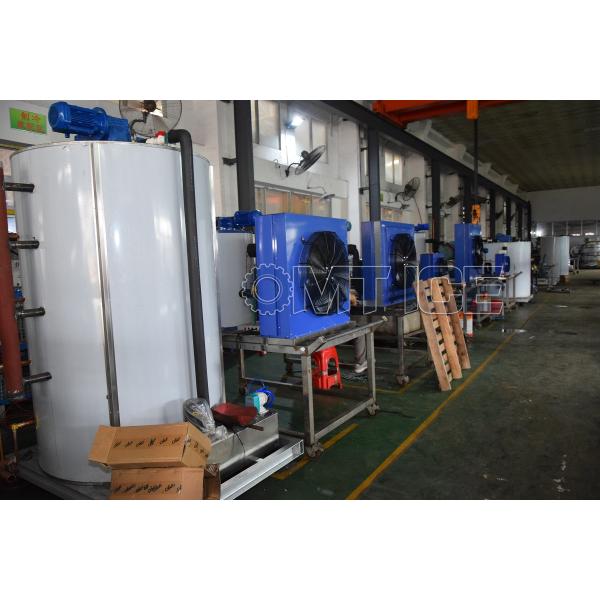 400kg Commercial Ice Flaker Machine With Ice Storage Bin And Siemens PLC Control System