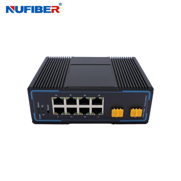 Industrial Ethernet Managed POE Switch L2 8x10 / 100 / 1000base-T 2x1000base-X SFP