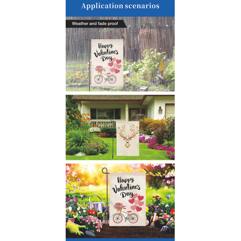 ZELOYAUT Wholesale Sublimation Blanks Hot Sales Sublimation Garden Flag Personalized Flax Flag Lawn and Courtyard Decorations