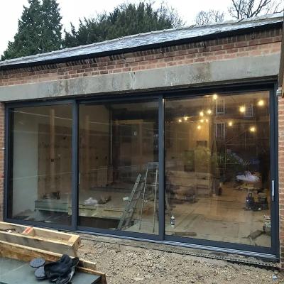 Customized Interior Aluminum Sliding Door Waterproof Double Tempered Glass Door