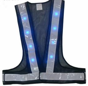 Adjustable PPE Safety Workwear LED Reflective Running Vest For Outdoor