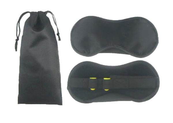 Tourist Black Color eye patch for sleeping With Pouch And Earplugs For Trip