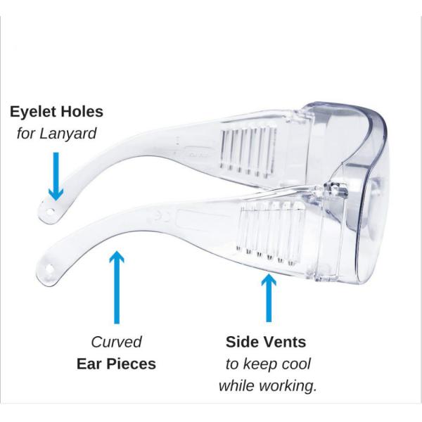 Personal Medical Eye Protection Glasses Antifoam High Definition Anti Fog Safety Glasses ISO9001