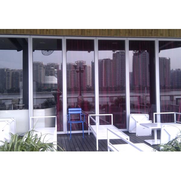 Aluminum Track Profile For Double Glass Acoustic Folding Movable Office Glass Partitions Wall