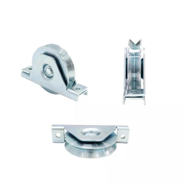 Rodas de porta deslizante galvanizadas Rodas de porta de ranhuras com suporte