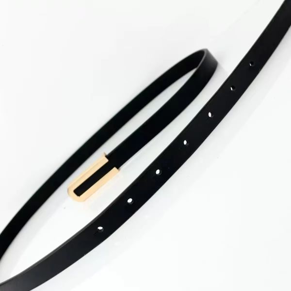 Korean-Style Leather Belts U-Shaped Gold Buckle Belts Thin Adjustable Women Belts