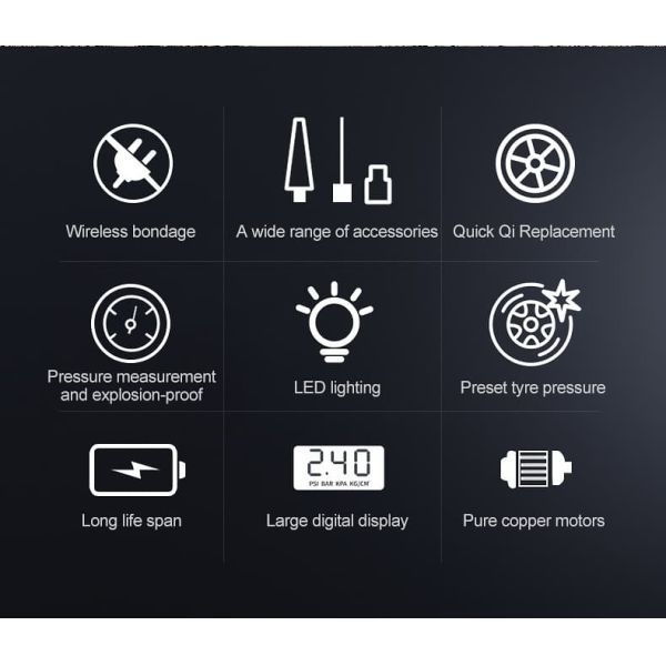 7800mAh Battery Digital Cordless Tyre Inflator For SUVs Off Road Adventures