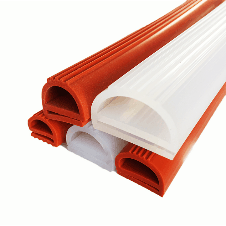 E-Shape Silicone Rubber Sealing Strip E-Type Heat Resistant Oven Door Seal Strip for Freezer & Steaming Machine