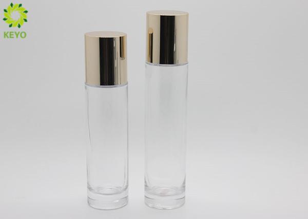 100ml 120ml Liquid Moisturizing Lotion Cosmetic Bottles Glass With Gold Plastic Screw Cap