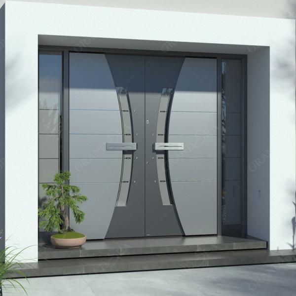 Contemporary Style Heavy Duty Burglar Proof Stainless Steel Exterior Front Main Entry Security Doors With Sidelights