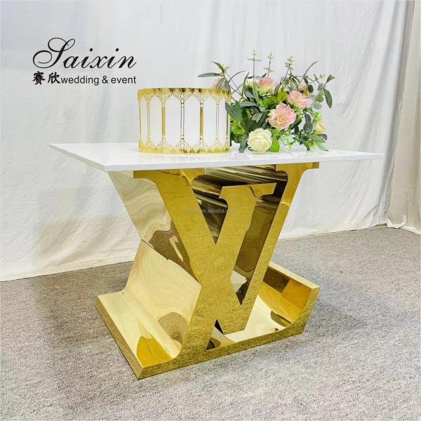 Уникальный золотой сладости акриловый столик торта столик для свадебной вечеринки
