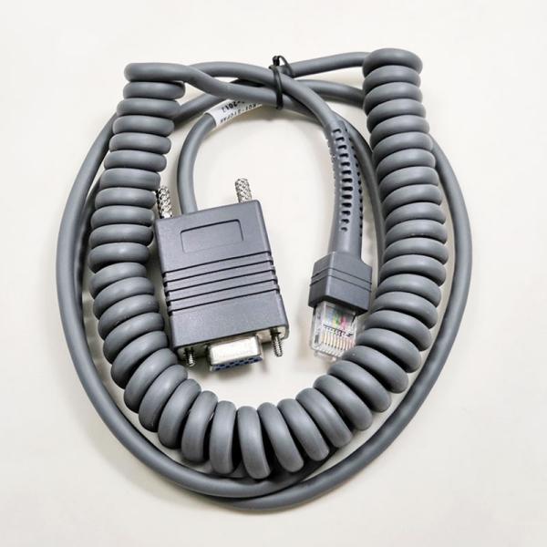 RJ45 RS232 Coiled Barcode Scanner Cables 3m For Motorola Symbol LS2208