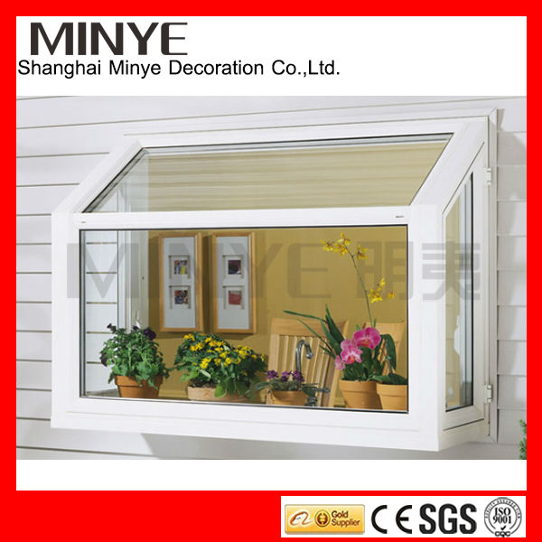Brown Swing Open Style Affordable PVC Vinyl Replacement Windows with Bay Window Design