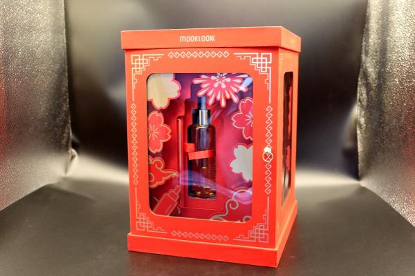 Lighting Wine Packing Boxes Double Door Slide Opening Greyboard EPE Foam Material